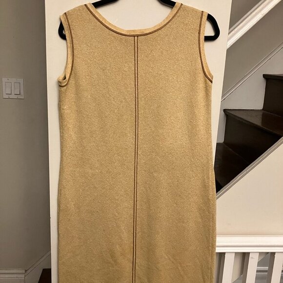 Vintage Trompe L'Oeil Tan Dress - Picture 5 of 7